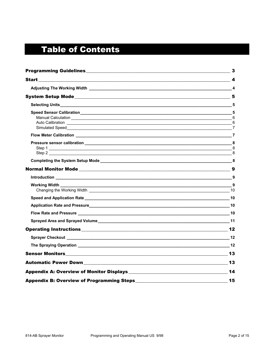 TeeJet 814-AB Airblast Sprayer Monitor User Manual | Page 2 / 15