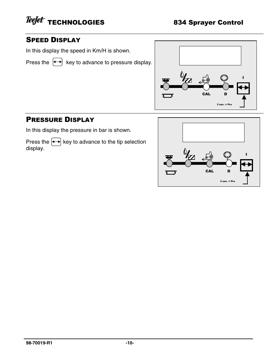 TeeJet 834 Sprayer Control L2.12 User Manual | Page 10 / 15