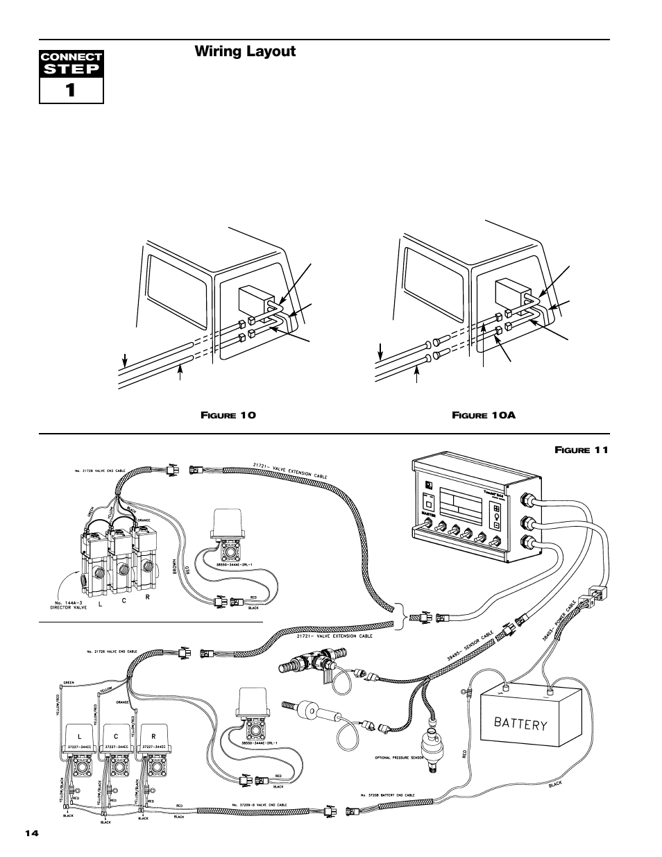 Wiring layout, S t e p | TeeJet 844 Sprayer Control User Manual | Page 16 / 44