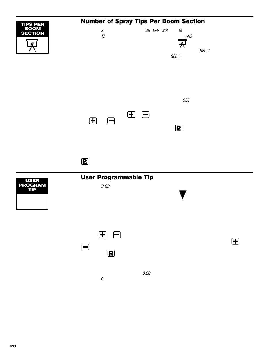 User programmable tip | TeeJet 844 Sprayer Control User Manual | Page 22 / 44