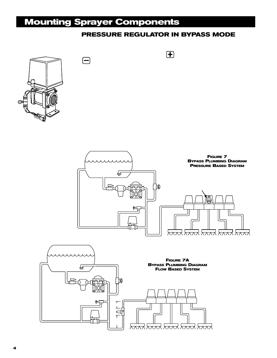 Mounting sprayer components, Pressure regulator in bypass mode | TeeJet 844 Sprayer Control User Manual | Page 6 / 44