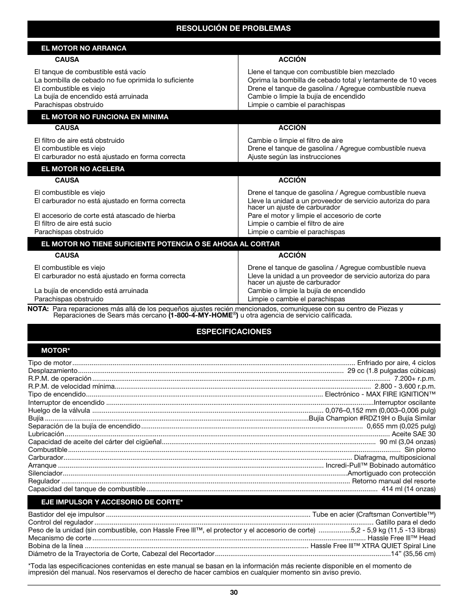 Craftsman 316.79614 User Manual | Page 30 / 36