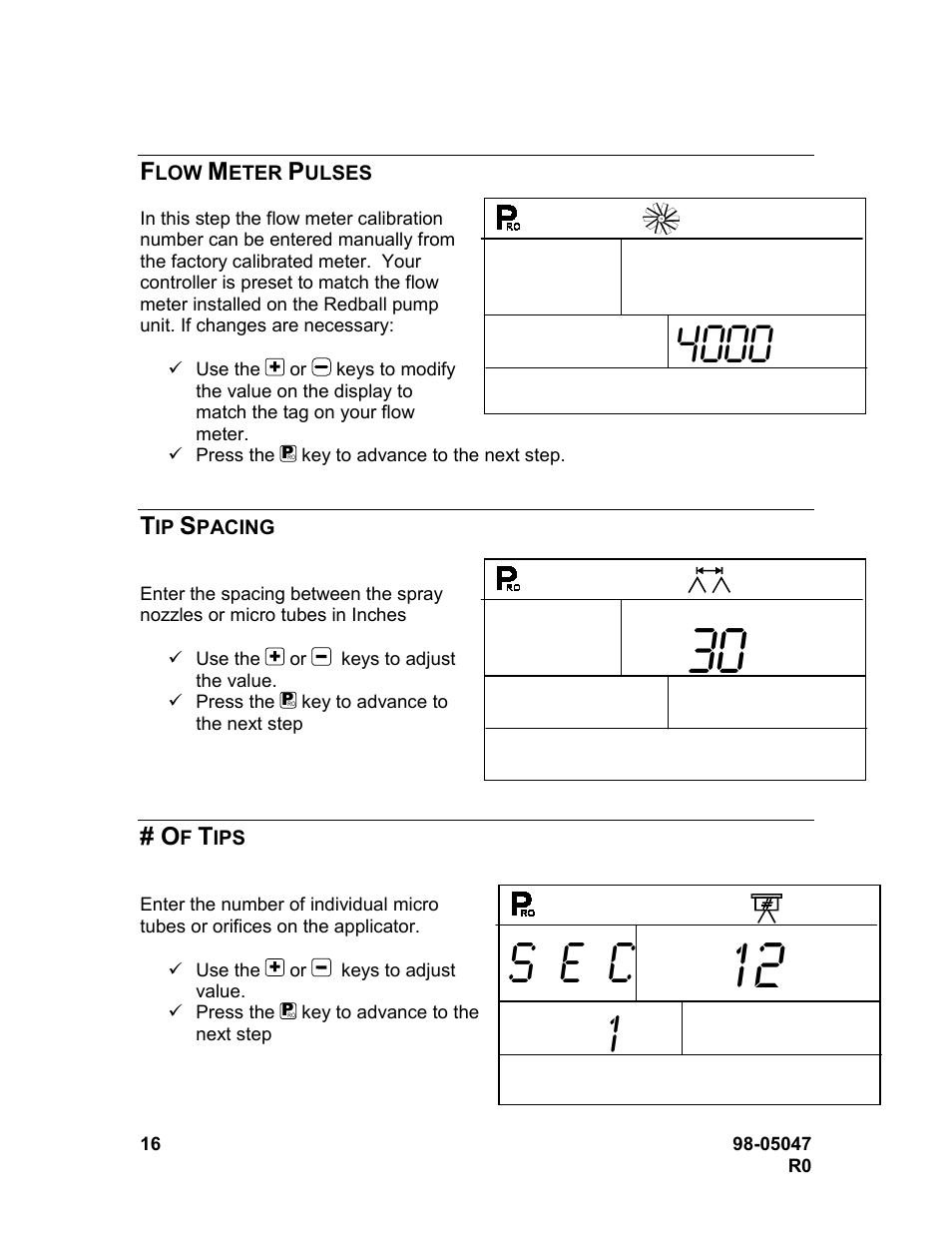 C a l, S e c | TeeJet 844-R Speed Compensated Application Control User Manual | Page 16 / 32