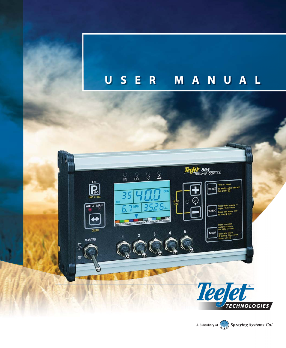 TeeJet 854 Sprayer Control User Manual | 52 pages