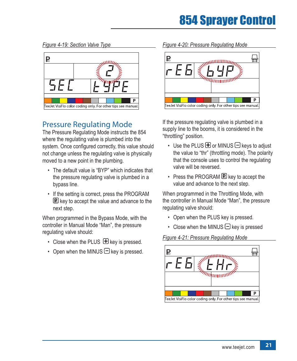 2sec type, Byp re6, Thr re6 | 854 sprayer control | TeeJet 854 Sprayer Control User Manual | Page 26 / 52