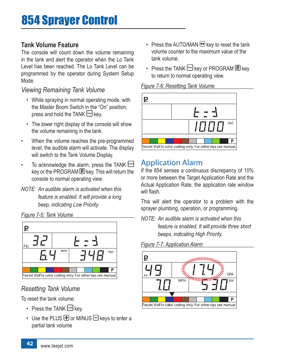 854 sprayer control | TeeJet 854 Sprayer Control User Manual | Page 47 / 52