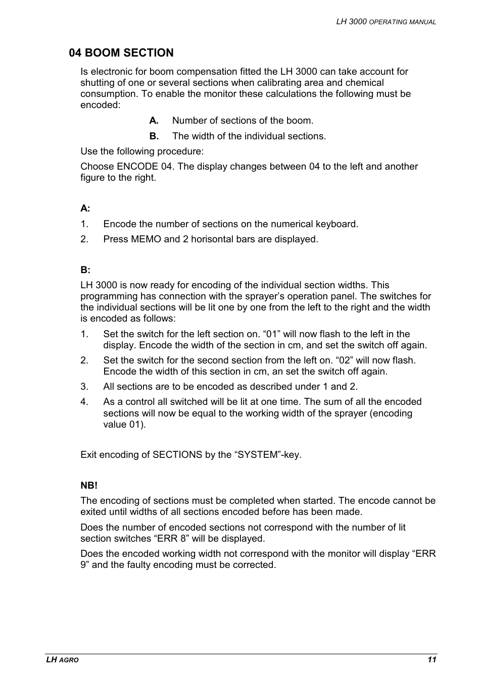 04 boom section | TeeJet LH 3000 User Manual | Page 11 / 24