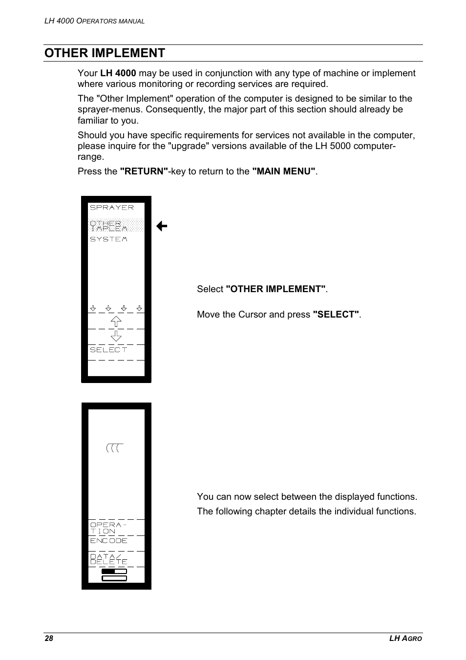 Other implement | TeeJet LH 4000 User Manual | Page 28 / 44