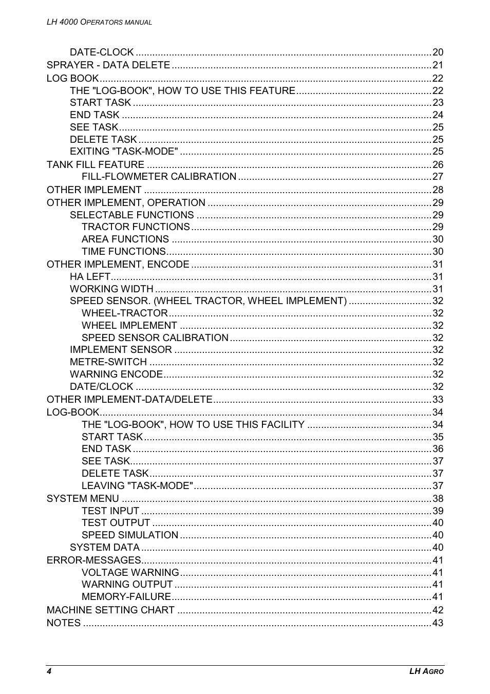 TeeJet LH 4000 User Manual | Page 4 / 44