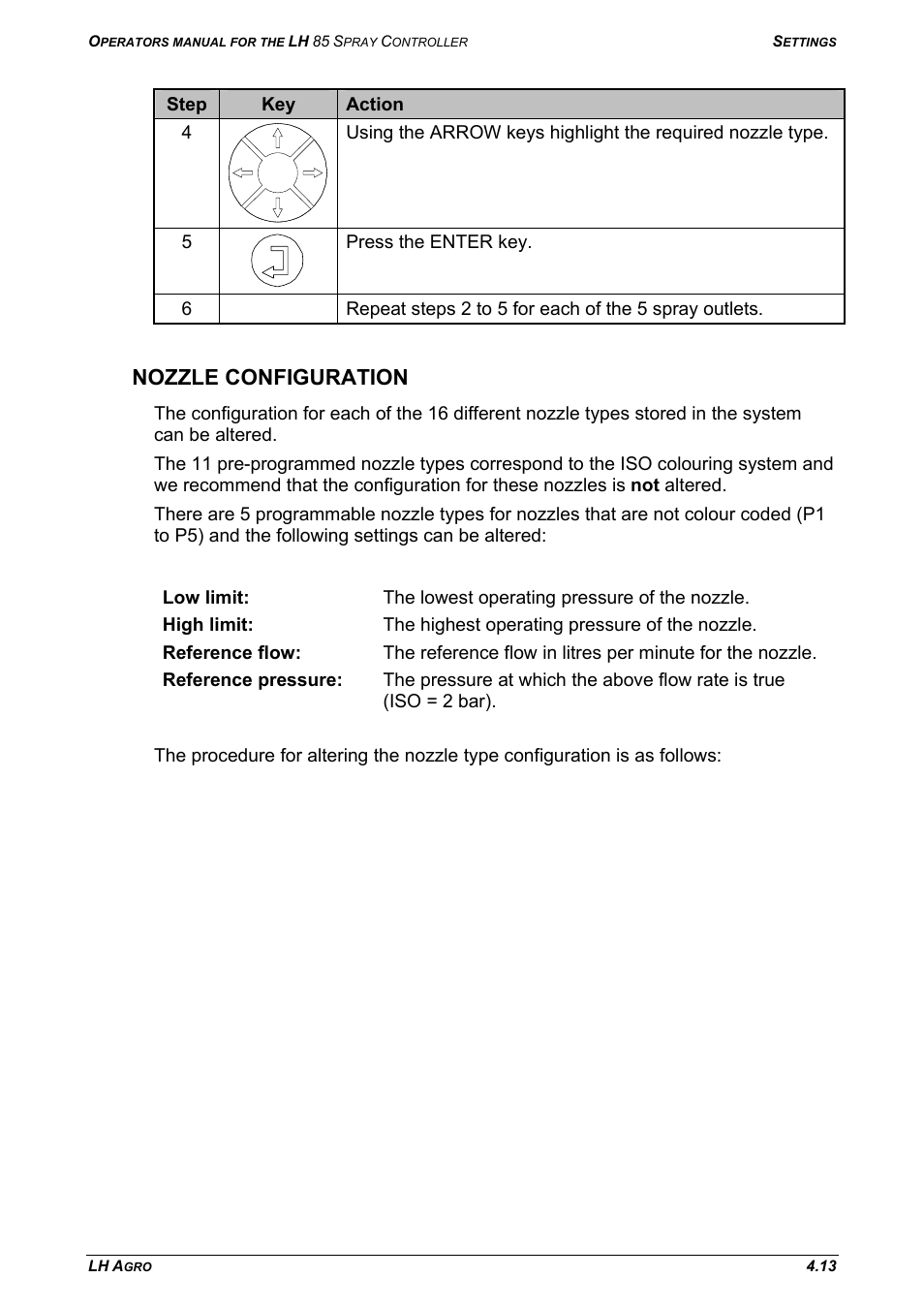 Nozzle configuration | TeeJet LH 85 User Manual | Page 37 / 76