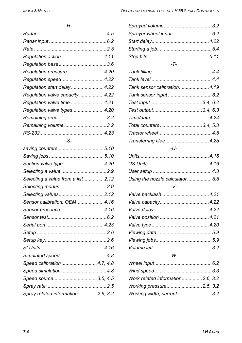 TeeJet LH 85 User Manual | Page 72 / 76