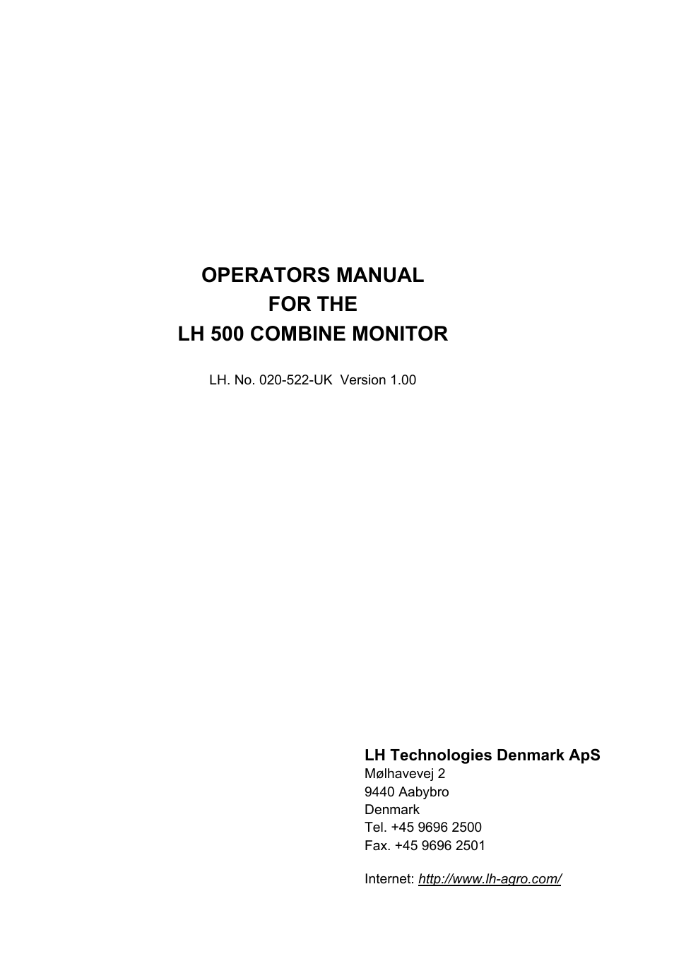 TeeJet LH 500 User Manual | 24 pages