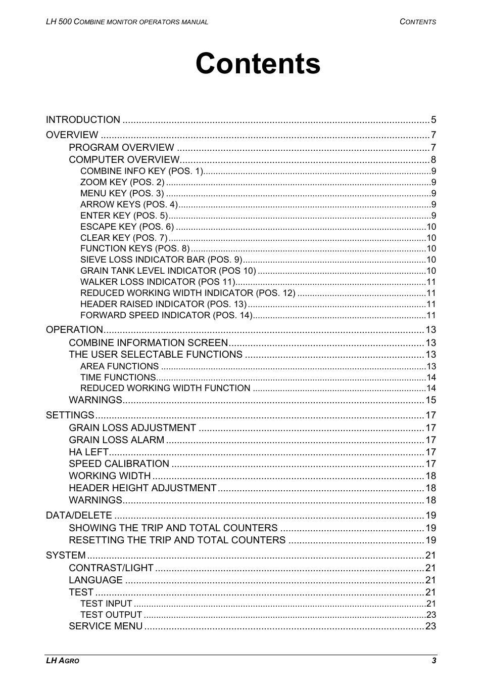 TeeJet LH 500 User Manual | Page 3 / 24