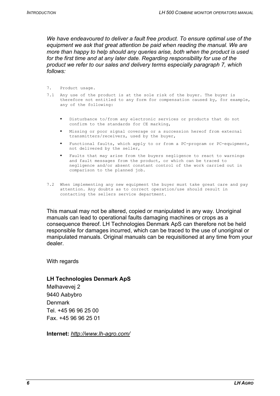 TeeJet LH 500 User Manual | Page 6 / 24