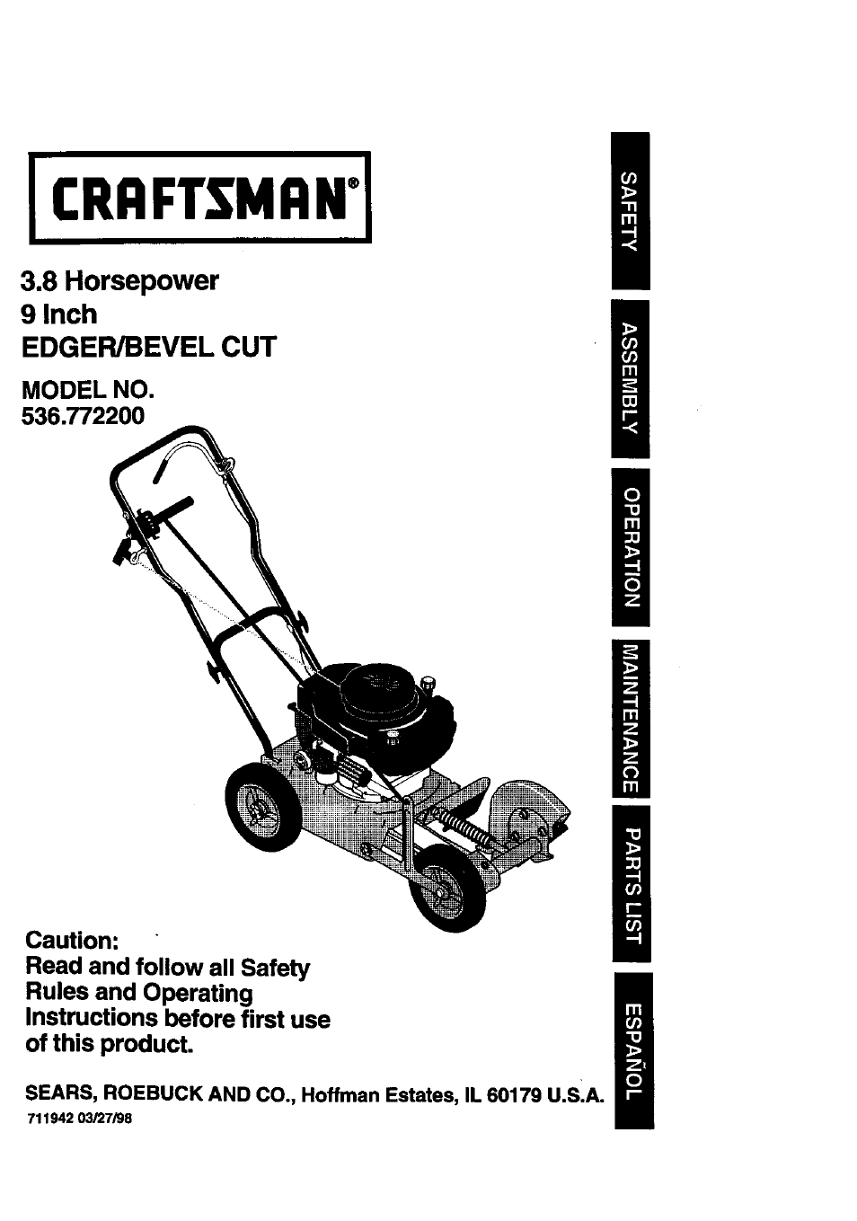 Craftsman 536.772200 User Manual | 24 pages