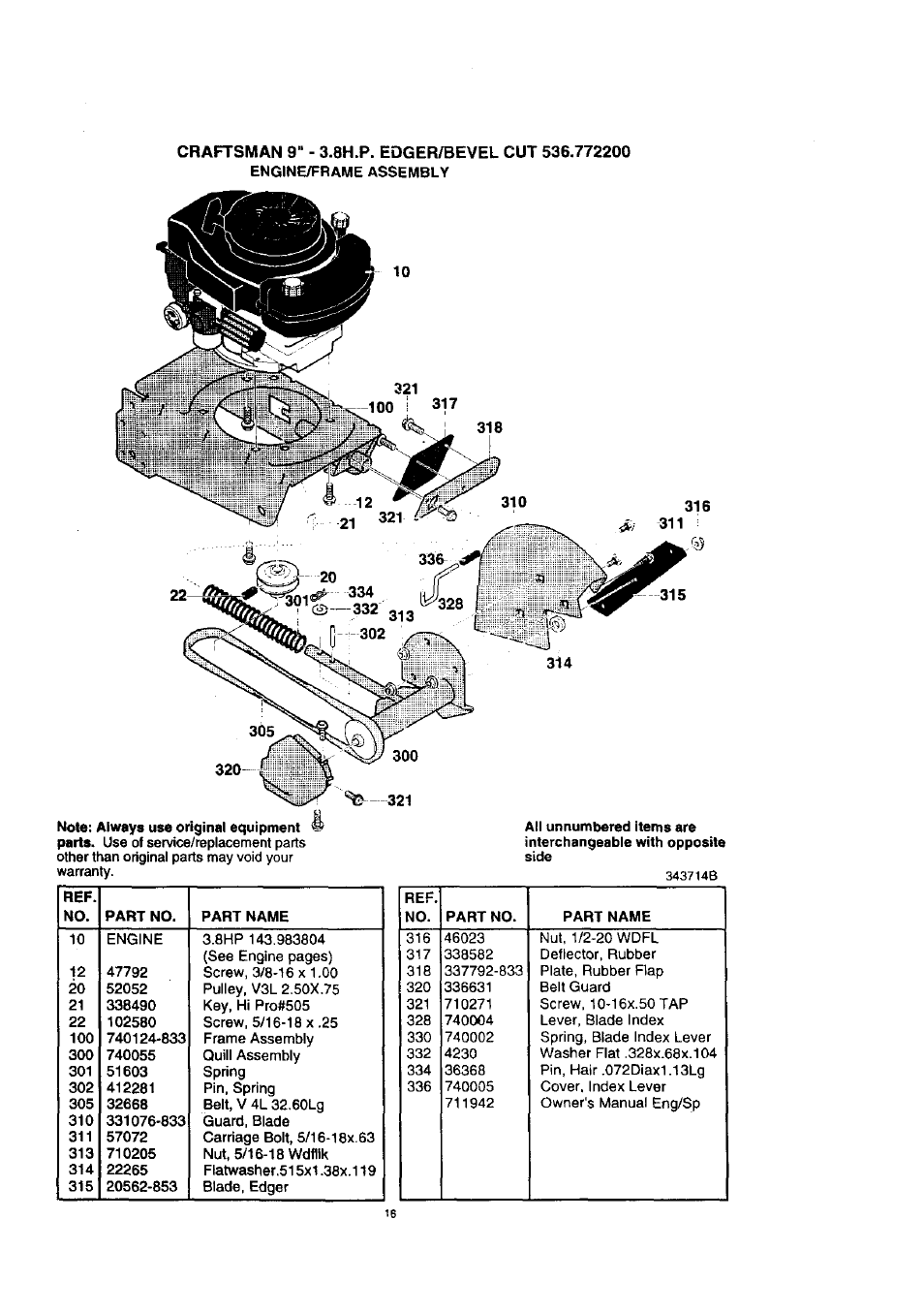 Craftsman 536.772200 User Manual | Page 16 / 24