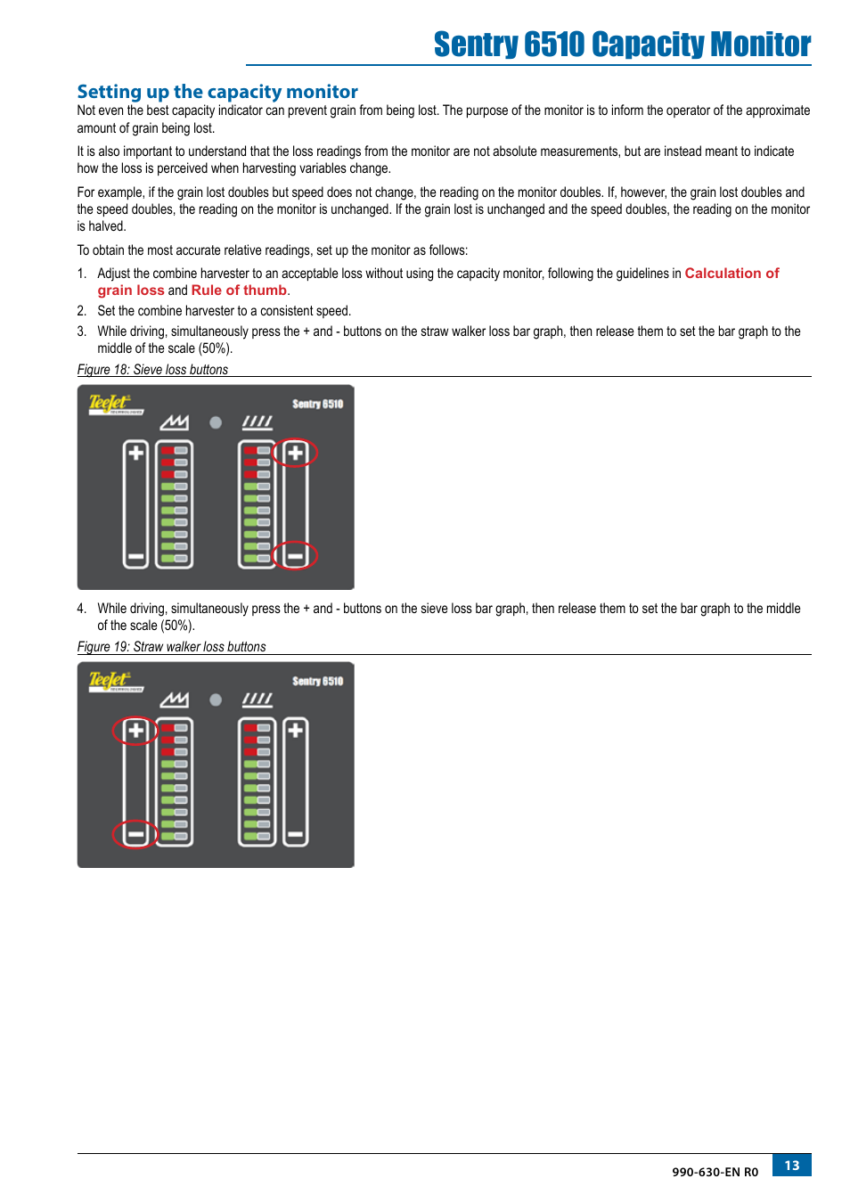 Setting up the capacity monitor, Sentry 6510 capacity monitor | TeeJet SENTRY 6510 User Manual | Page 15 / 18