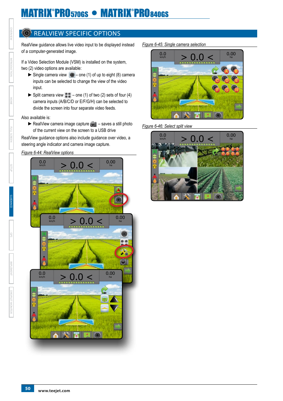 Realview specific options | TeeJet Matrix Pro 840GS User Manual | Page 56 / 82