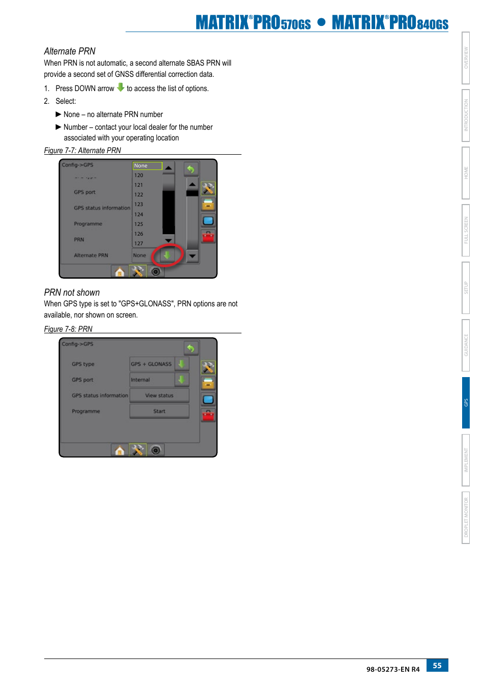 Alternate prn, Prn not shown | TeeJet Matrix Pro 840GS User Manual | Page 61 / 82