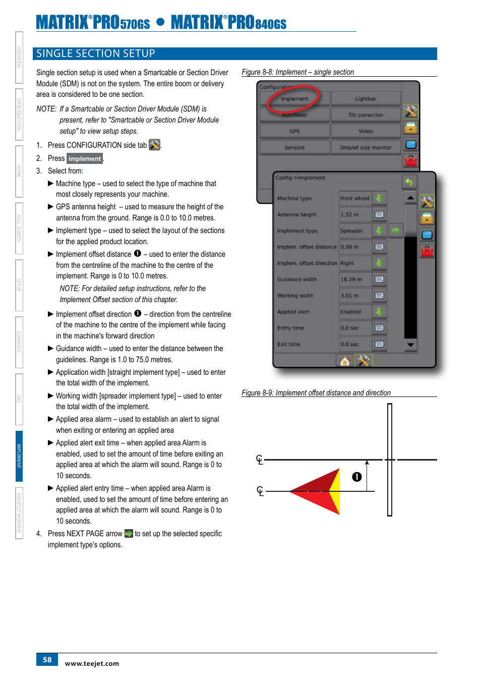 Single section setup | TeeJet Matrix Pro 840GS User Manual | Page 64 / 82