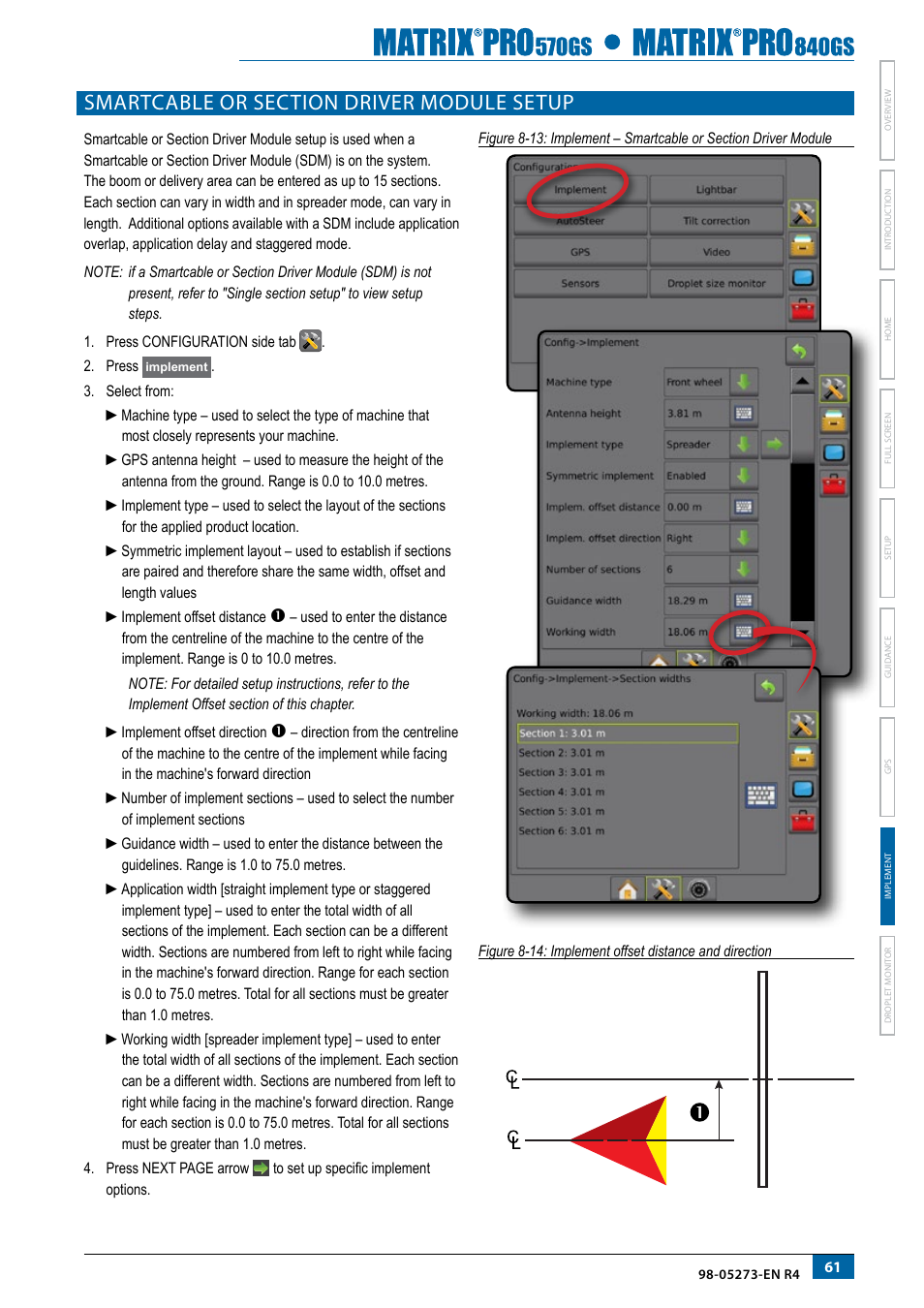 Smartcable or section driver module setup | TeeJet Matrix Pro 840GS User Manual | Page 67 / 82