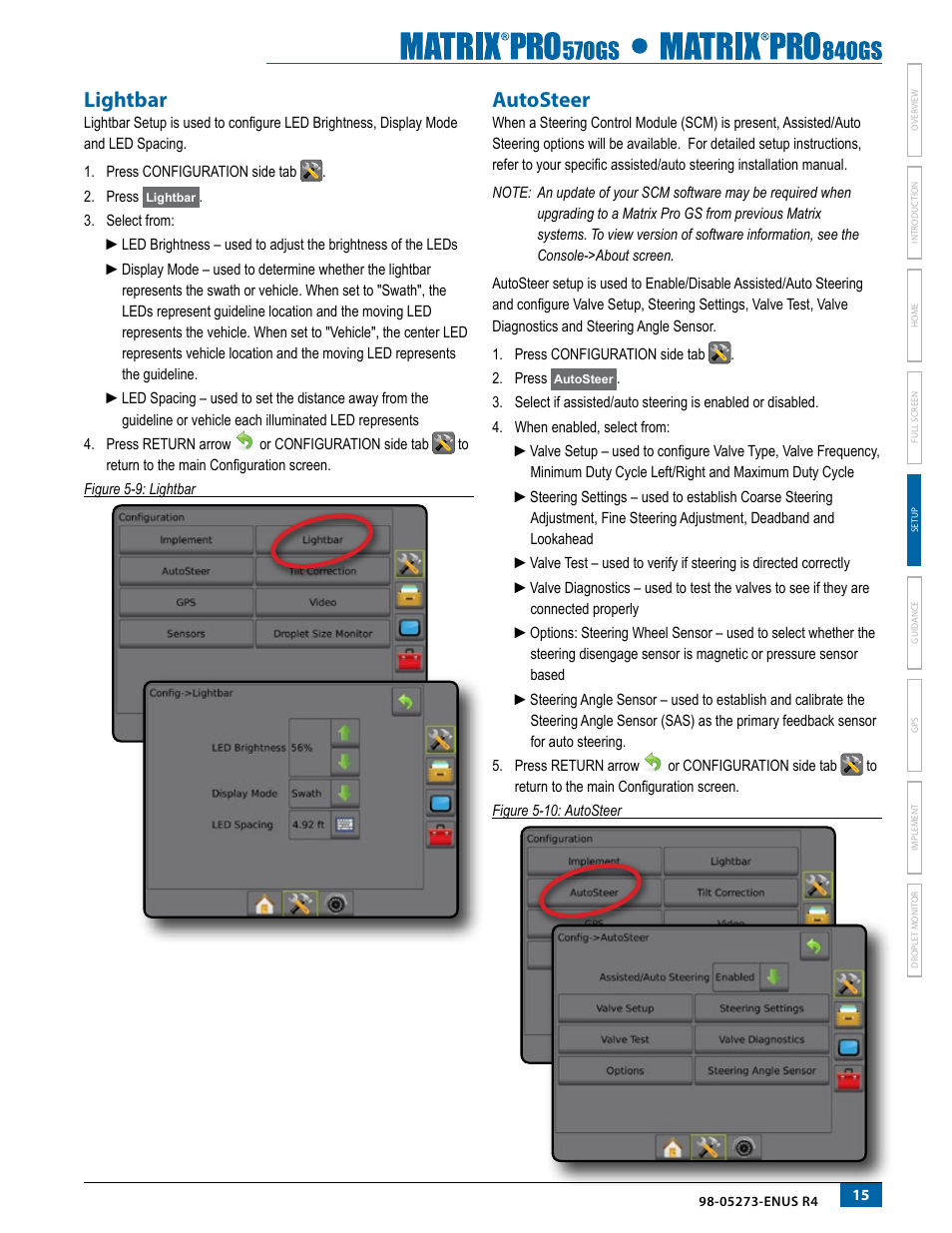 Lightbar, Autosteer, Lightbar autosteer | TeeJet Matrix Pro 840GS User Manual | Page 21 / 84