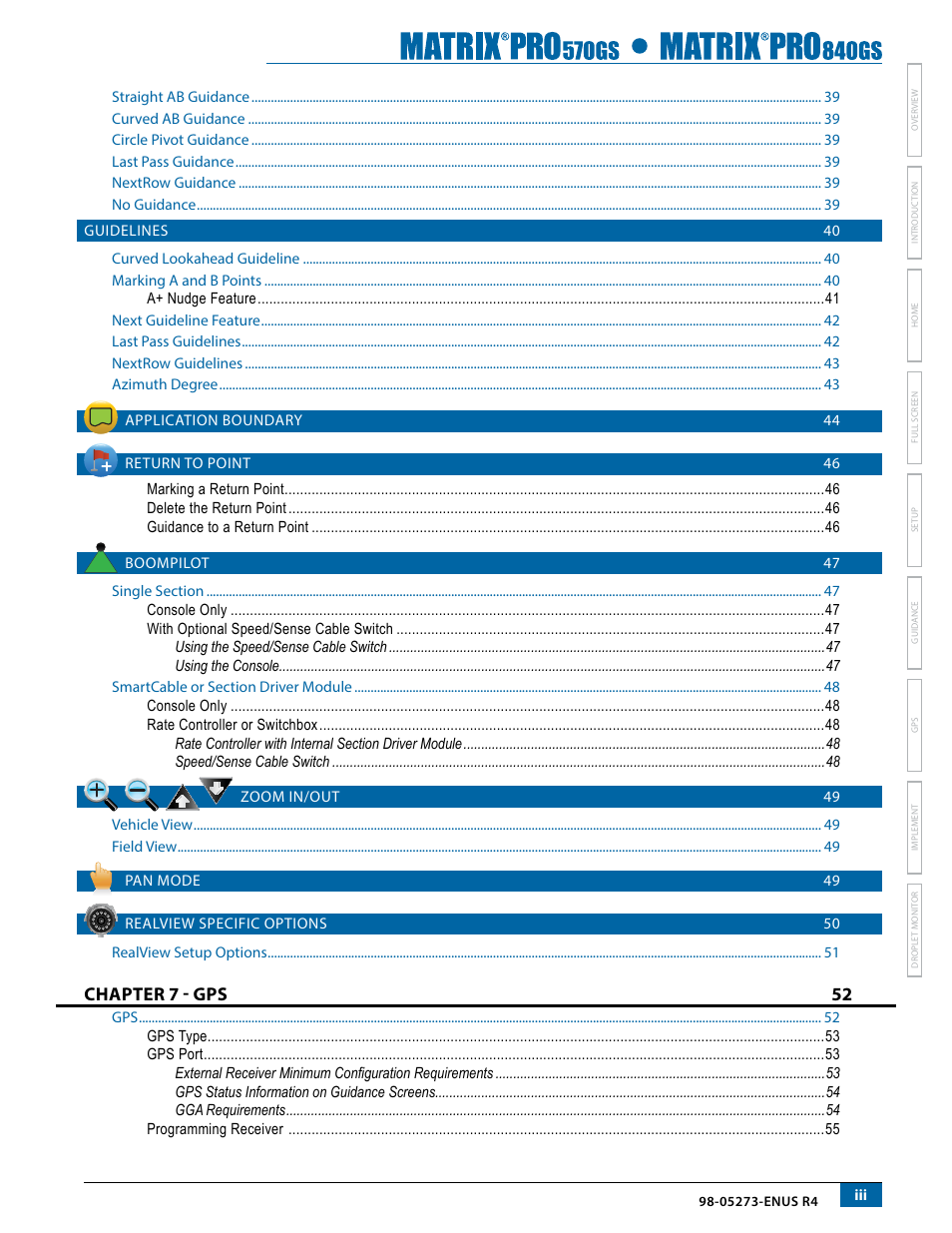 Chapter 7 - gps 52 | TeeJet Matrix Pro 840GS User Manual | Page 5 / 84