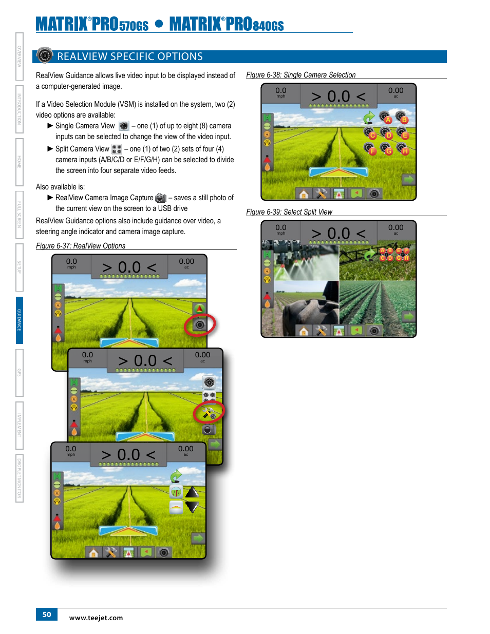 Realview specific options | TeeJet Matrix Pro 840GS User Manual | Page 56 / 84
