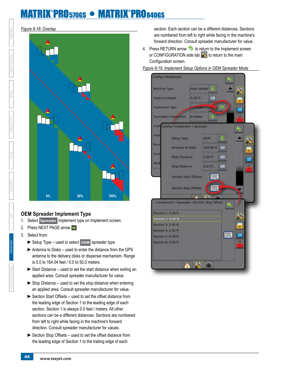 Oem spreader implement type | TeeJet Matrix Pro 840GS User Manual | Page 70 / 84
