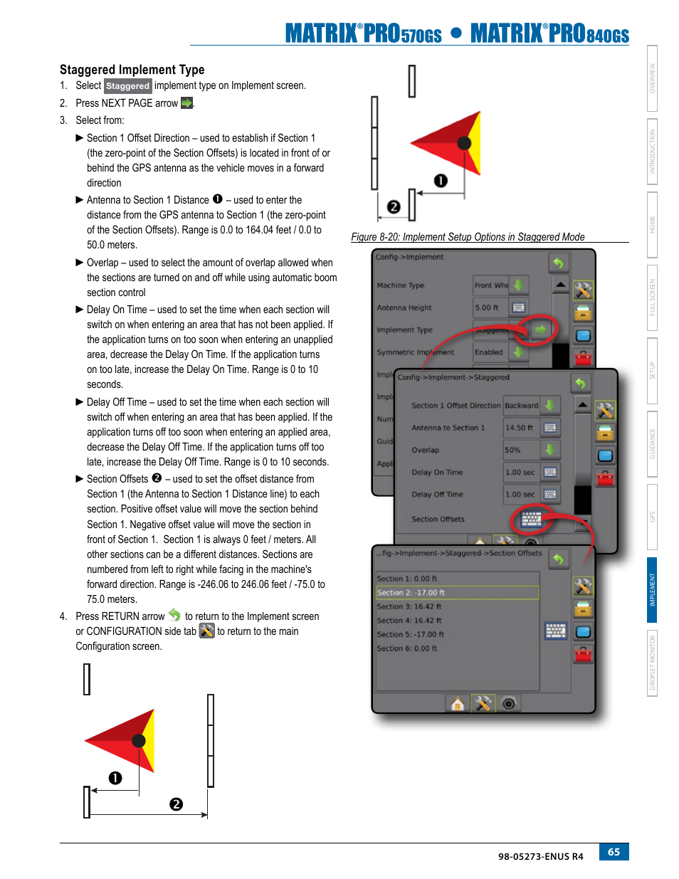Staggered implement type | TeeJet Matrix Pro 840GS User Manual | Page 71 / 84