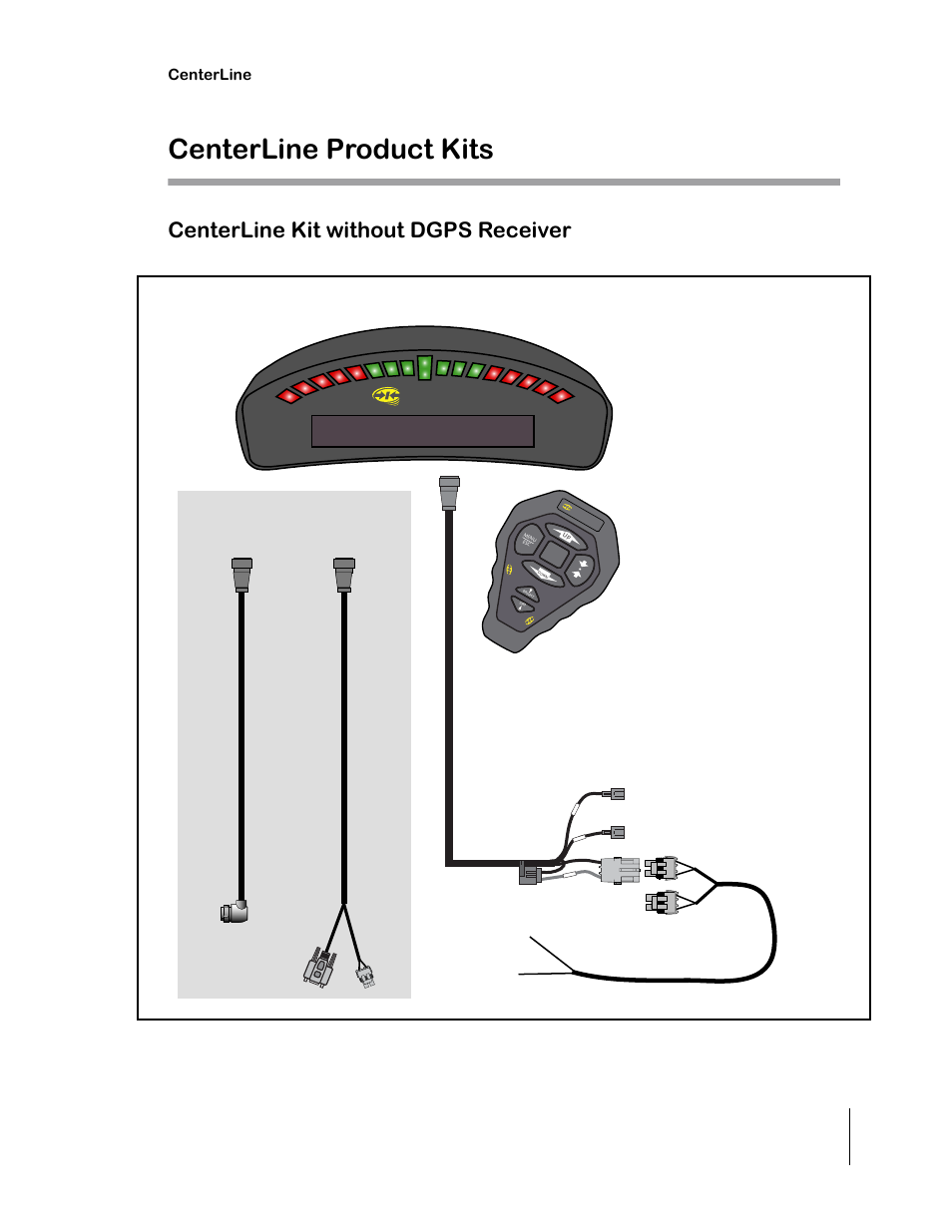 Centerline product kits, Centerline kit without dgps receiver, Centerline | Centerline 9 centerline product kits, Figure 6: centerline without dgps receiver, Centerline wireless remote | TeeJet CenterLine 2.0 User Manual | Page 15 / 66