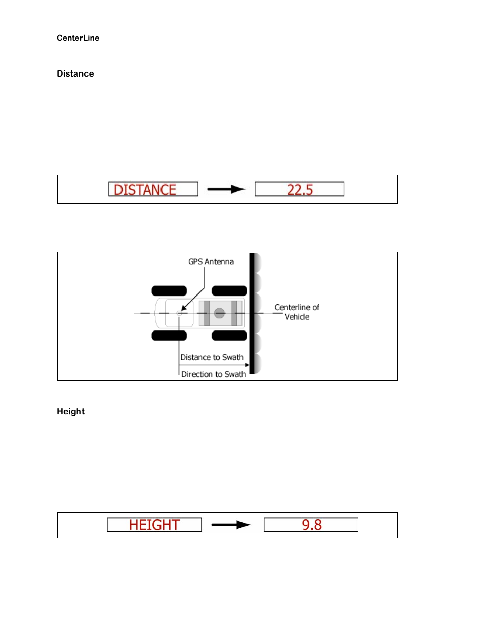 Distance, Height | TeeJet CenterLine 2.0 User Manual | Page 26 / 66