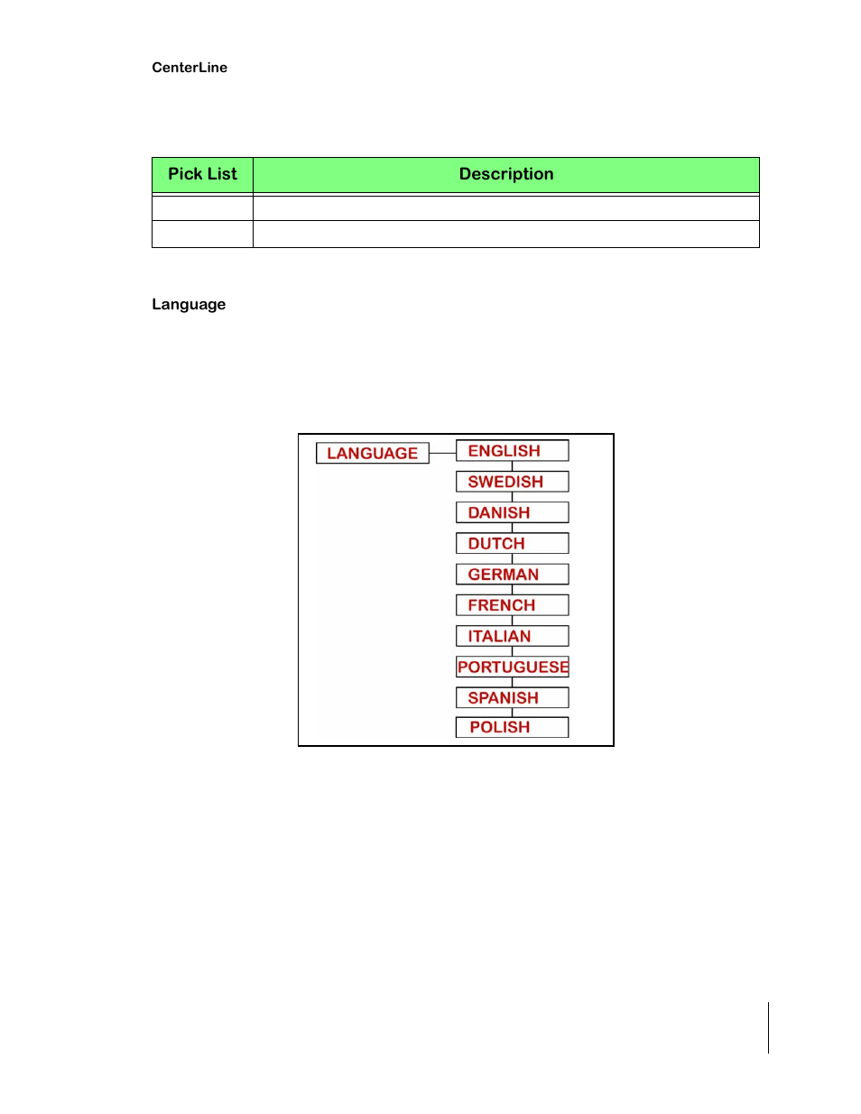 Language | TeeJet CenterLine 2.0 User Manual | Page 37 / 66