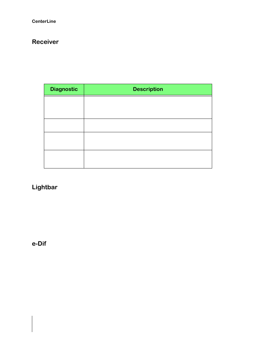Receiver, Lightbar, E-dif | TeeJet CenterLine 2.0 User Manual | Page 40 / 66