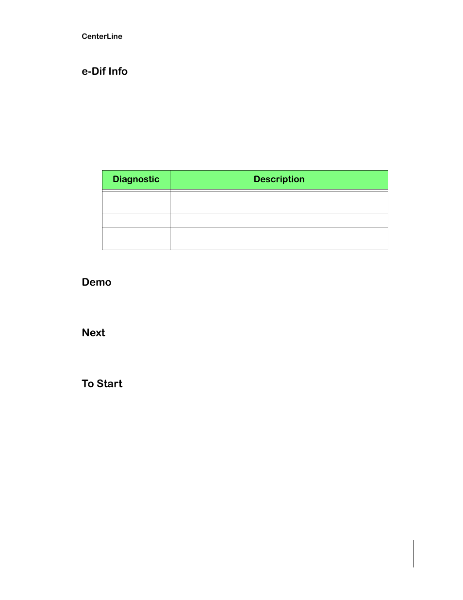 E-dif info, Demo, Next | To start | TeeJet CenterLine 2.0 User Manual | Page 41 / 66