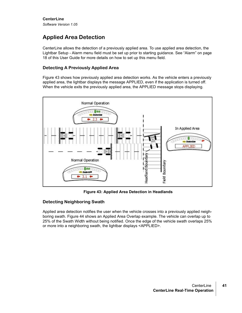 Applied area detection | TeeJet CenterLine v1.05 User Manual | Page 47 / 54