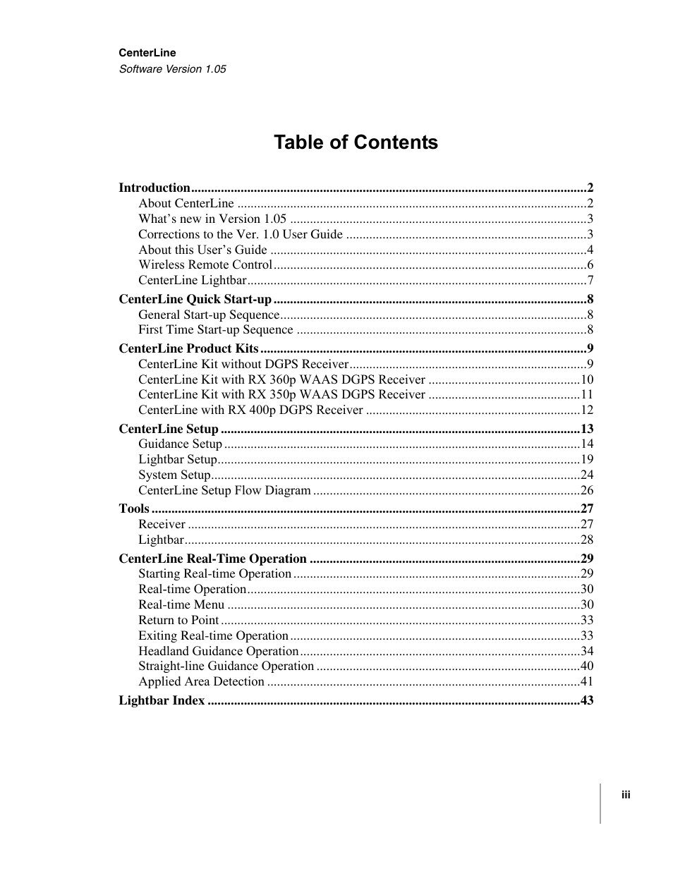 TeeJet CenterLine v1.05 User Manual | Page 5 / 54
