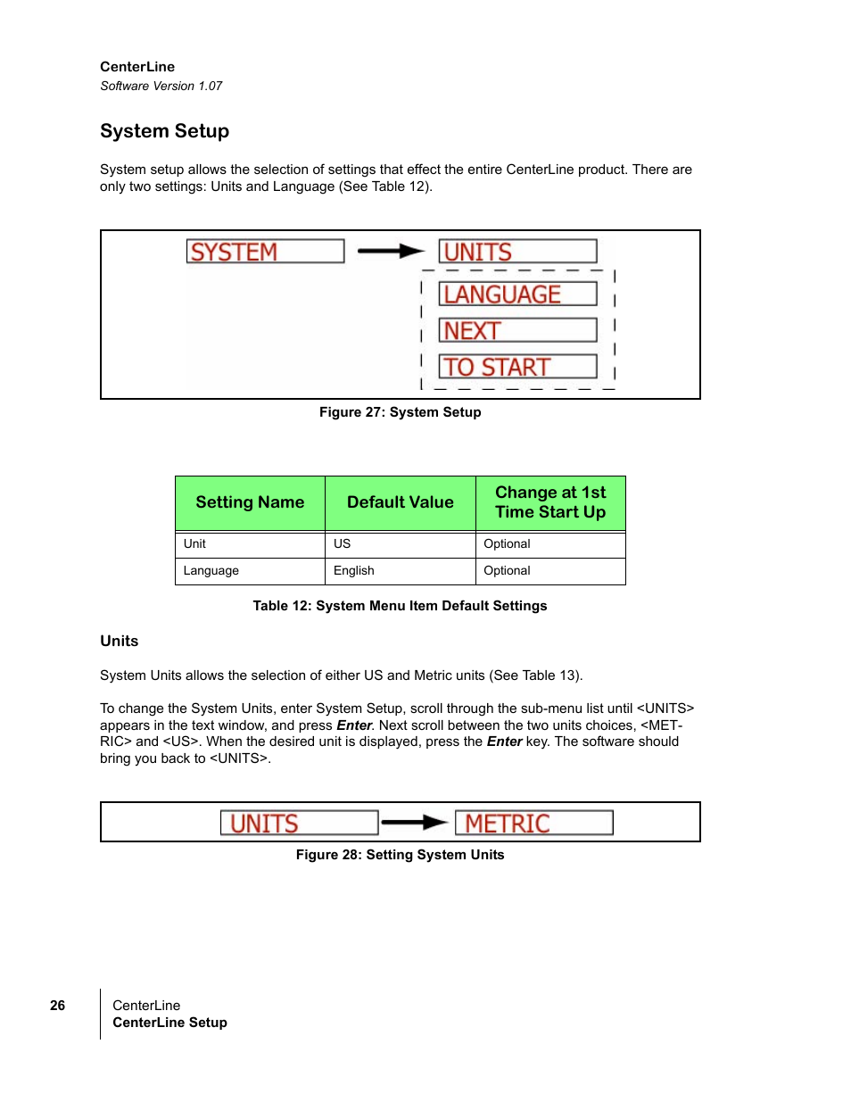 System setup | TeeJet CenterLine v1.07 User Manual | Page 32 / 60