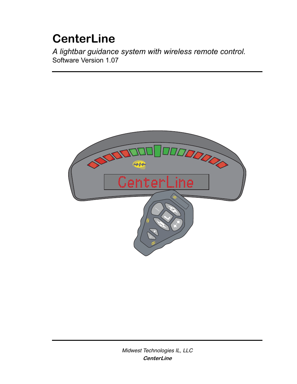 Centerline, Software version 1.07 | TeeJet CenterLine v1.07 User Manual | Page 7 / 60