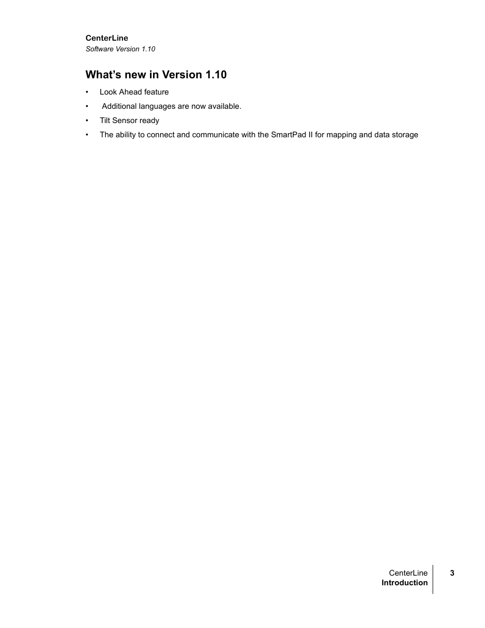 What’s new in version 1.10 | TeeJet CenterLine v1.10 User Manual | Page 7 / 58