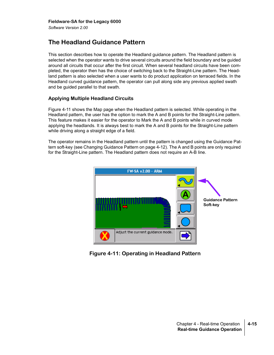 The headland guidance pattern, Applying multiple headland circuits, Figure 4-11: operating in headland pattern | The headland guidance pattern -15 | TeeJet Fieldware SA 2.0 for Legacy 6000 User Manual | Page 107 / 172
