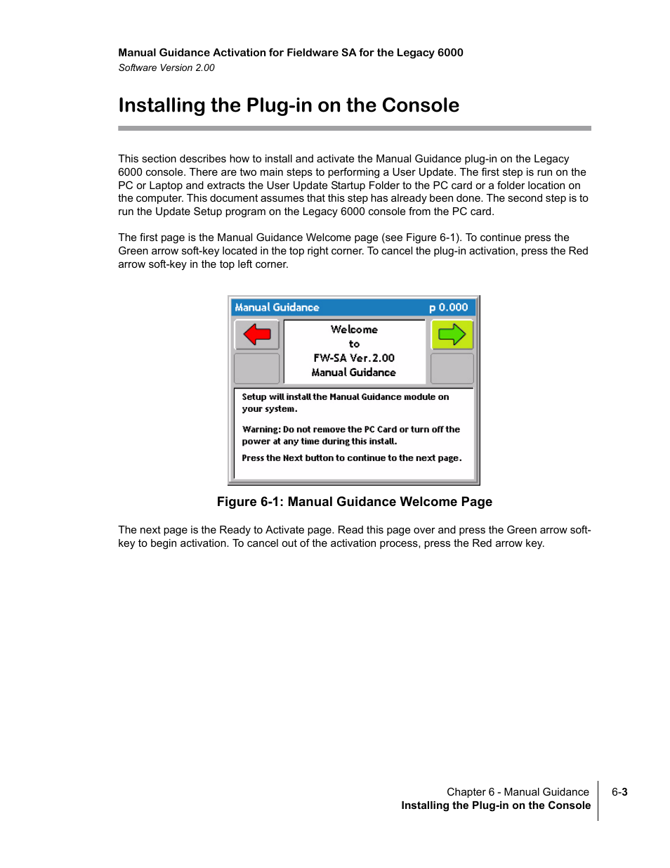 Installing the plug-in on the console, Installing the plug-in on the console -3 | TeeJet Fieldware SA 2.0 for Legacy 6000 User Manual | Page 161 / 172