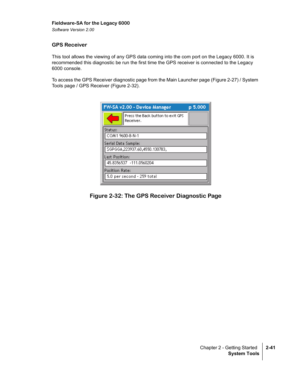 Gps receiver | TeeJet Fieldware SA 2.0 for Legacy 6000 User Manual | Page 53 / 172