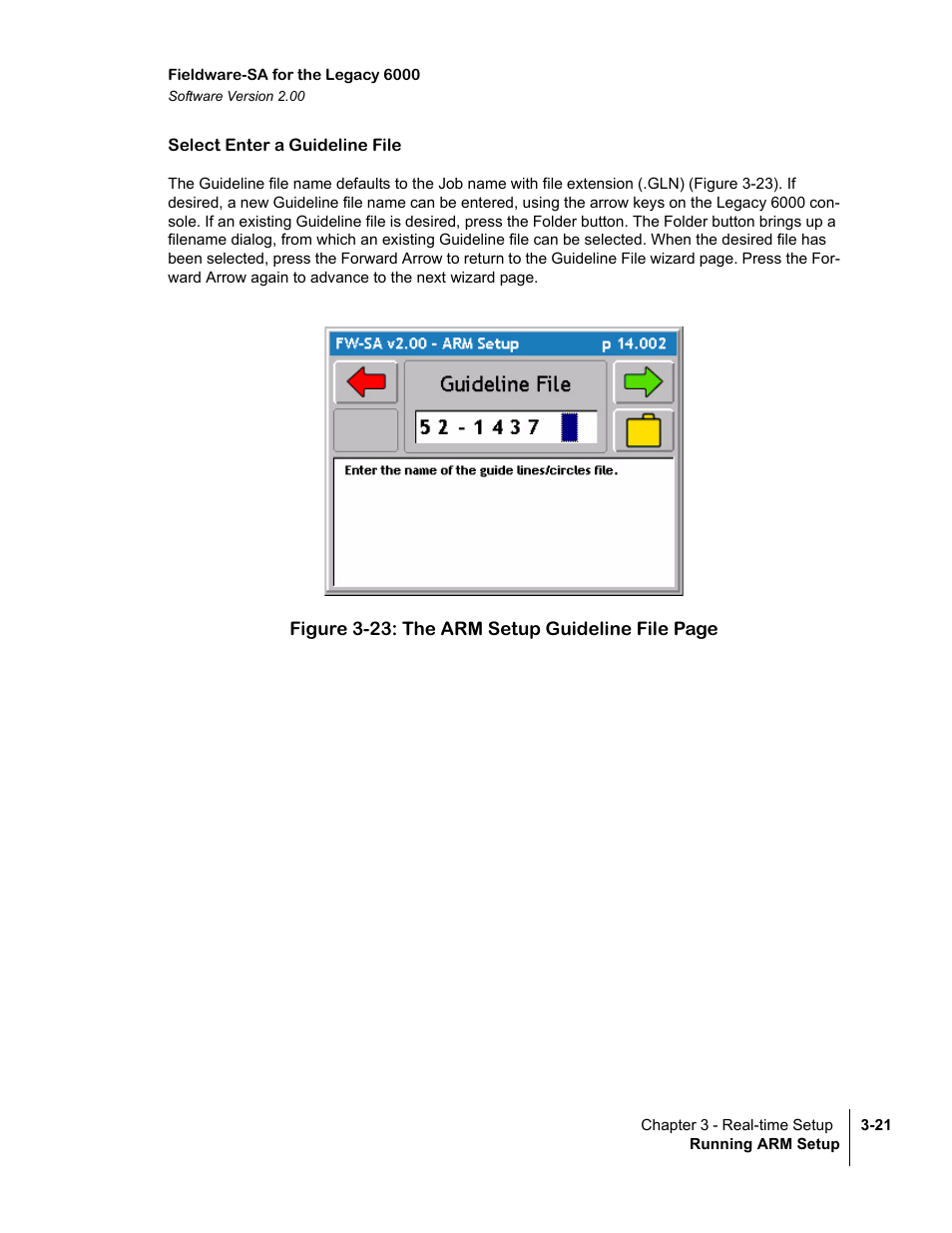 Select enter a guideline file | TeeJet Fieldware SA 2.0 for Legacy 6000 User Manual | Page 77 / 172