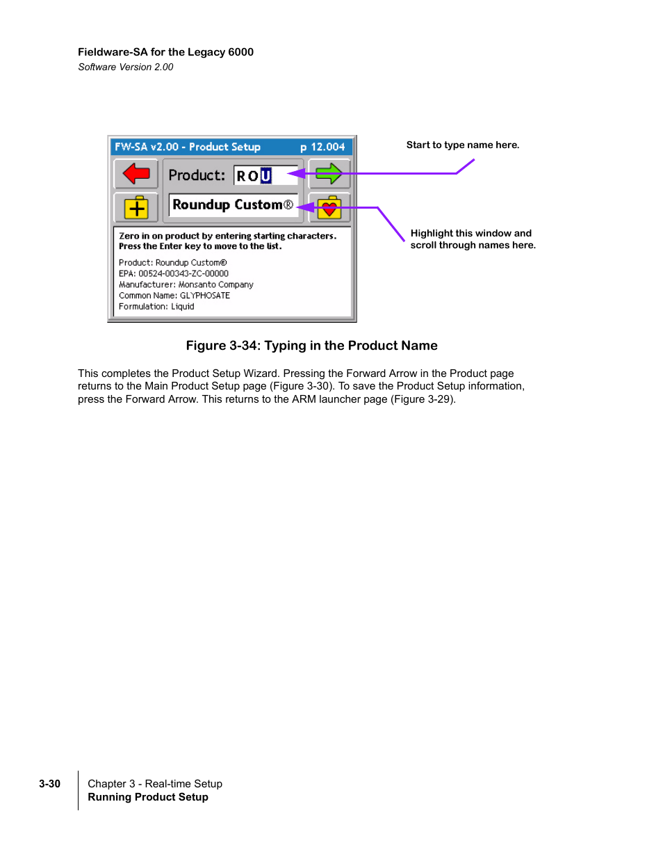 Figure 3-34: typing in the product name | TeeJet Fieldware SA 2.0 for Legacy 6000 User Manual | Page 86 / 172