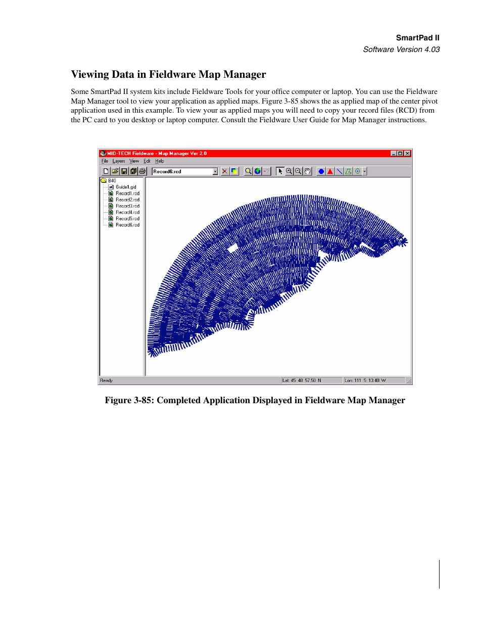 Viewing data in fieldware map manager | TeeJet Swath XL SmartPad II User Manual | Page 115 / 204