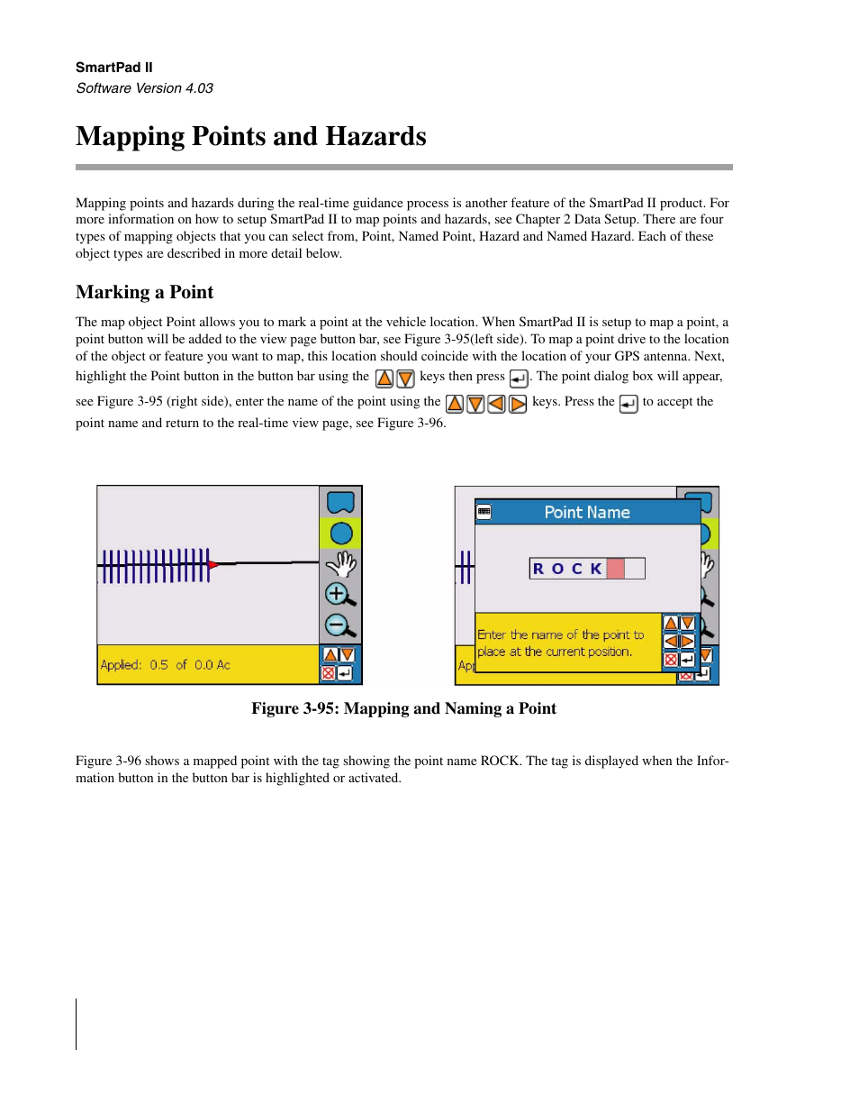 Mapping points and hazards, Marking a point | TeeJet Swath XL SmartPad II User Manual | Page 122 / 204