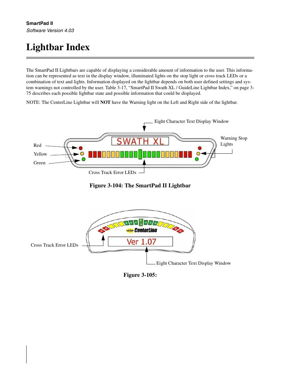 Lightbar index | TeeJet Swath XL SmartPad II User Manual | Page 128 / 204