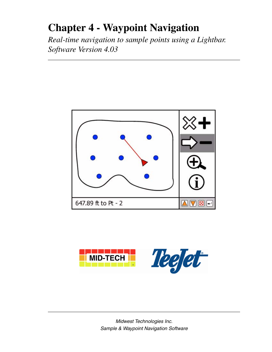 Software version 4.03, Chapter 4 - waypoint navigation | TeeJet Swath XL SmartPad II User Manual | Page 137 / 204