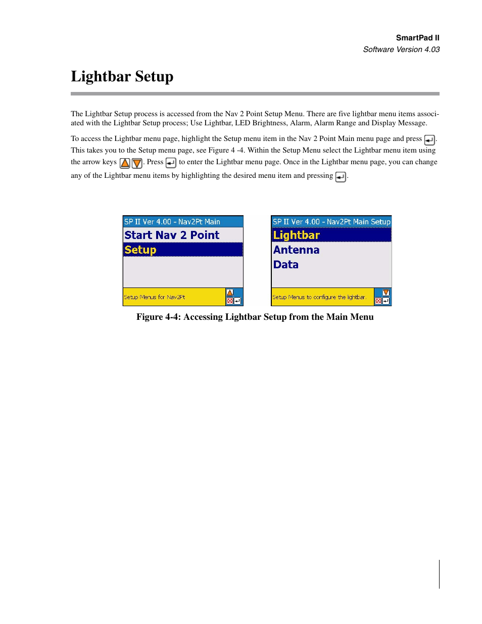 Lightbar setup | TeeJet Swath XL SmartPad II User Manual | Page 141 / 204